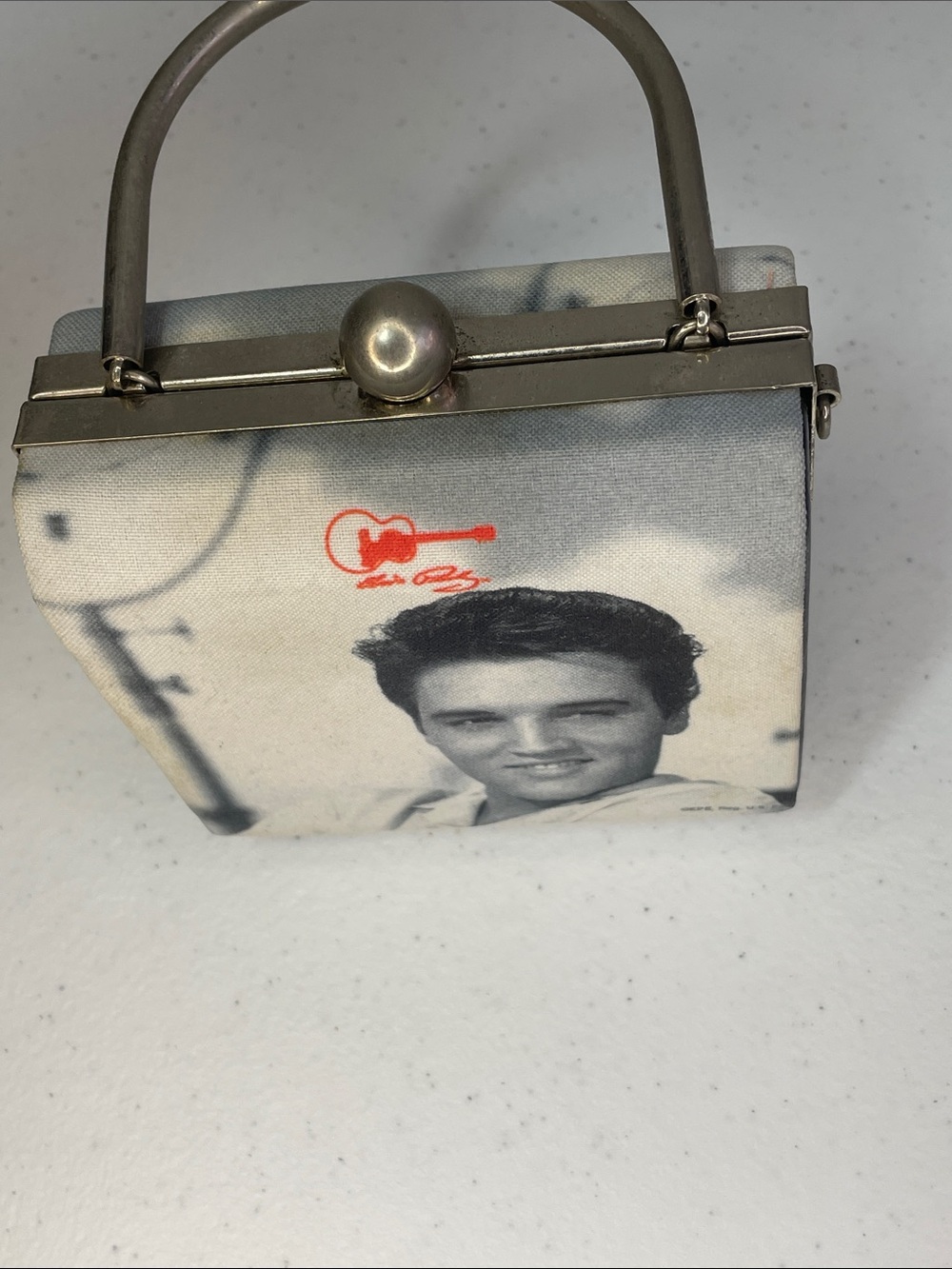 Gray Portrait Print women’s Top-Handle Bag